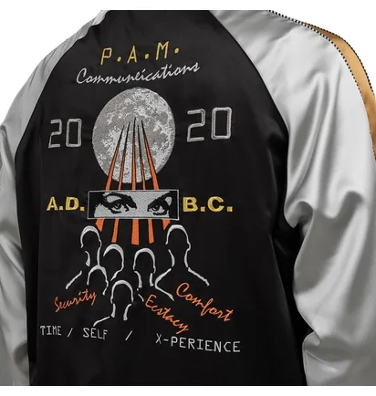 P.A.M. Team Work Reversible Satin Jacket (Schwarz / Grau)