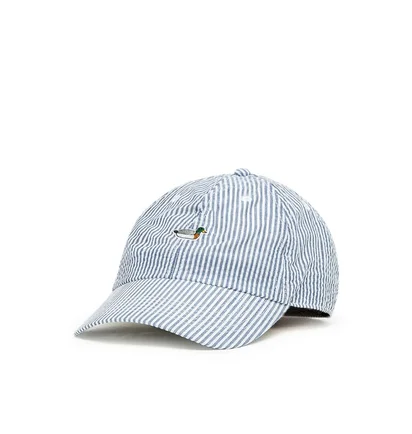 Edmmond Studios Duck Seersucker Cap (Blau / Weiss)