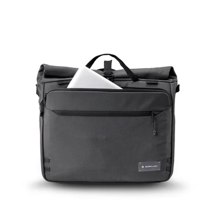 Heimplanet Transit Line Roll Top Messenger Bag (Schwarz)