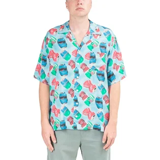 Brain Dead x Aaron Jupin Cans Hawaiian Shirt (Blau)
