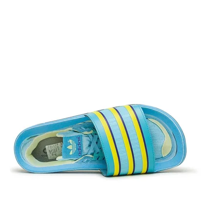 adidas Adilette Premium 'Aqua' (Blau / Gelb)