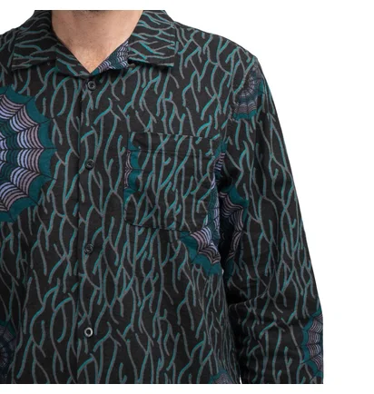 Stüssy Spider Web Flannel Shirt (Schwarz)