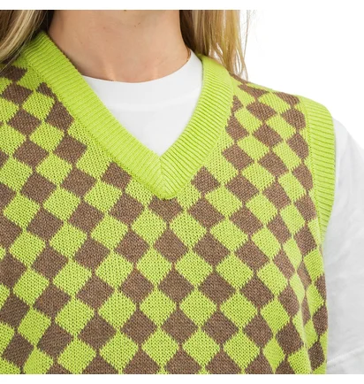 Stüssy WMNS Melange Checker Sweater Vest (Lime)