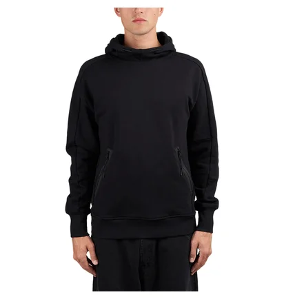 C.P. Company Diagonal Raised Fleece Goggle Hooded Sweatshirt (Schwarz)