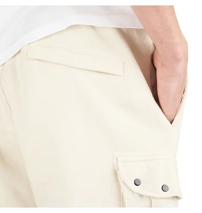 Stone Island Cotton Fleece Bermuda Cargo Shorts (Beige)