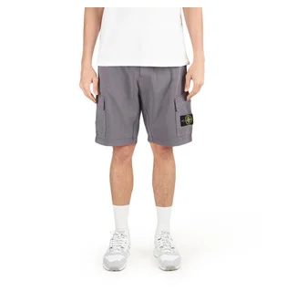 Stone Island Cotton Fleece Bermuda Cargo Shorts (Grau)