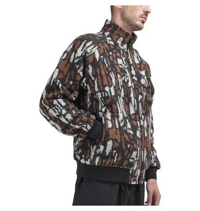 Stüssy Tree Bark Fleece Jacket (Braun / Schwarz)