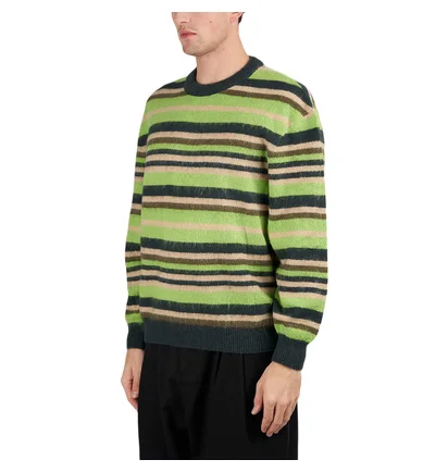 Metalwood Striped Mohair Knit Sweater (Multi)