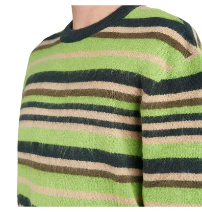 Metalwood Striped Mohair Knit Sweater (Multi)