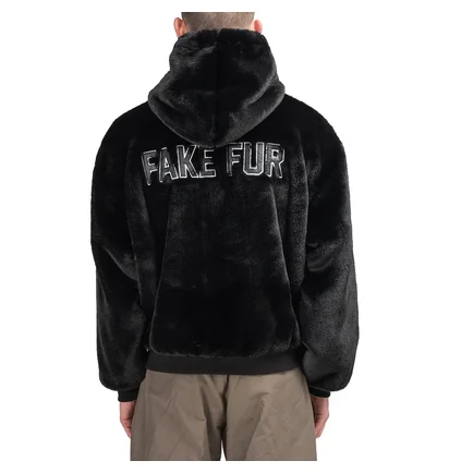 FR2 Fake Rabbit Fur Jacket (Schwarz)