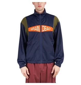 Brain Dead Alonzo Paneled Rib Track Jacket (Navy / Grün)
