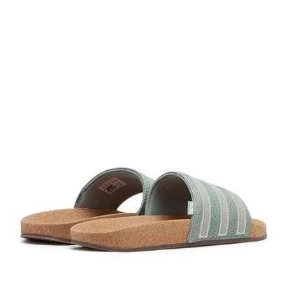 adidas Adilette (Silber / Mint / Braun)