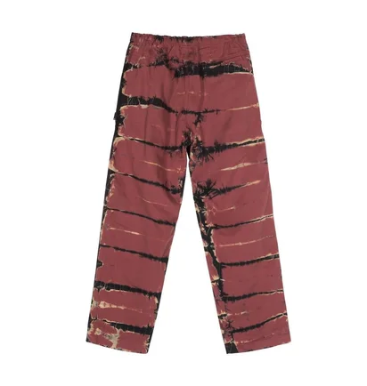 Stüssy Rip Dye Beach Pant (Rot / Schwarz)
