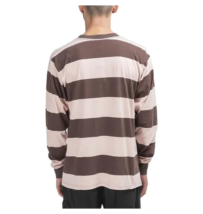 Chrystie NYC Stripe Logo Longsleeve (Rosa / Braun)