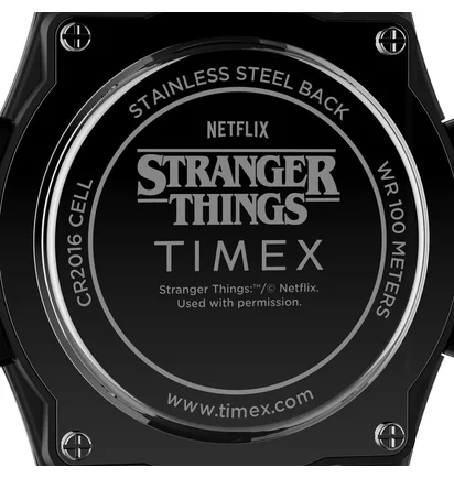 Timex Atlantis x Stranger Things 40mm Resin Strap Watch (Schwarz)