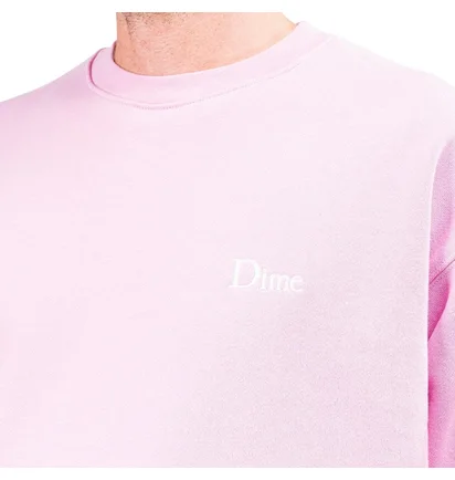 Dime Classic Small Logo Crewneck (Rosa)