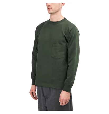 Snow Peak Heavy Cotton Garment Dyed Crewneck (Dunkelgrün)