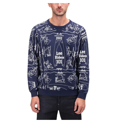 Lee 101 Sweatshirt (Navy / Weiß)