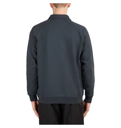 Parra Bird Face Font half Zip Polo Sweatshirt (Navy)