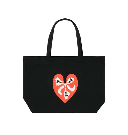 The Trilogy Tapes TTT Heart Record Bag (Schwarz / Rot)