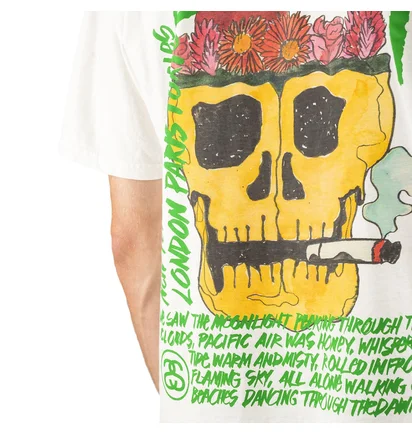 Stüssy Smokin' Skull Pig. Dyed Tee (Cream)