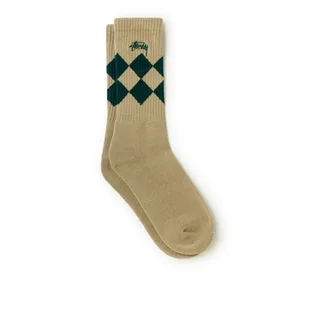 Stüssy Argyle Jacquard Crew Socks (Beige)