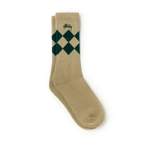 Stüssy Argyle Jacquard Crew Socks (Beige)