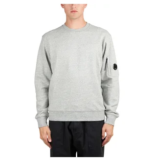 C.P. Company Diagonal Raised Fleece Crew Neck Lens Sweatshirt (Grau)