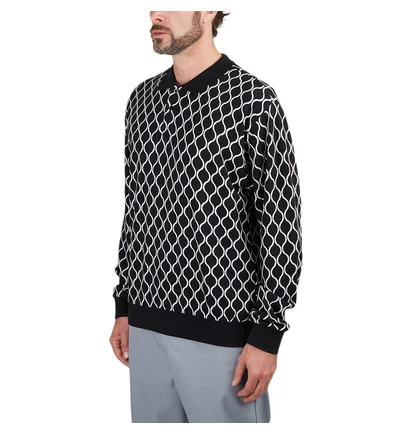 Obey Windmere Jaquard LS Polo (Schwarz / Weiß)