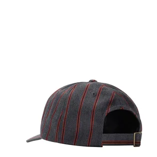 Stüssy Big Logo Striped Low Pro Cap (Grau / Rot)
