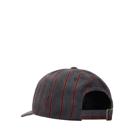 Stüssy Big Logo Striped Low Pro Cap (Grau / Rot)