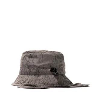 Stüssy Dyed Nylon Bungee Bucket Hat (Grau / Khaki)