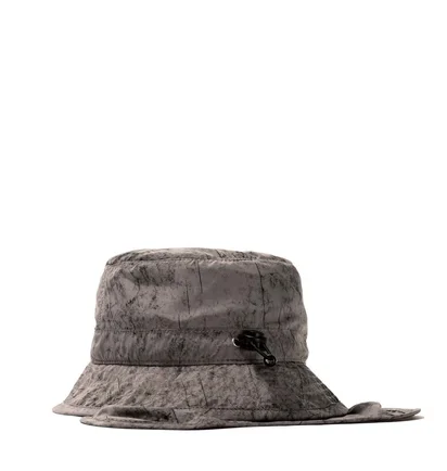 Stüssy Dyed Nylon Bungee Bucket Hat (Grau / Khaki)