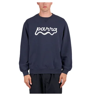 by Parra Water Wave Logo Crew Neck Sweatshirt (Navy)