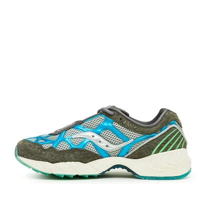 Saucony x Fresh Rags Grid Web (Schwarz / Grau / Blau)