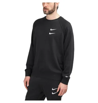 Nike Swoosh French Terry Crewneck (Schwarz)