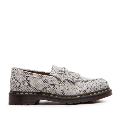 Dr. Martens Adrian Snaffle Python Print Suede Loafers (Beige)
