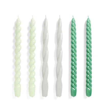 HAY Candle / Long mix 6 Stk (Grün)