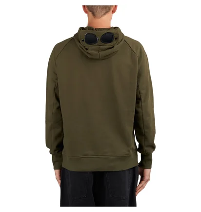 C.P. Company Diagonal Raised Fleece Goggle Hooded Sweatshirt (Grün)