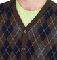 Pop Trading Company Knitted Cardigan Vest (Navy / Braun / Grau)