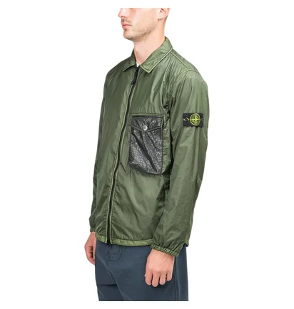 Stone Island Lamy Flock Overshirt (Olive)