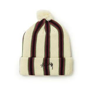 Stüssy Striped Pom Beanie (Beige)