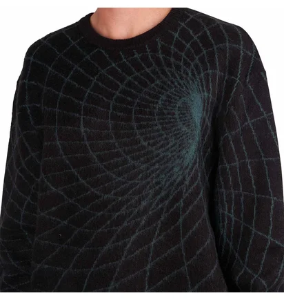 metalwood Wormhole Shaggy Sweater (Schwarz / Grün)