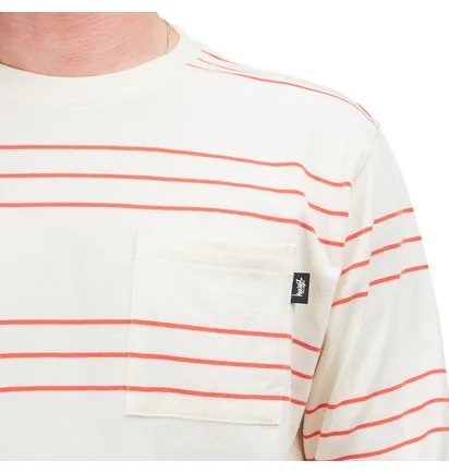 Stüssy Trinity Stripe Crew Longsleeve (Natural)