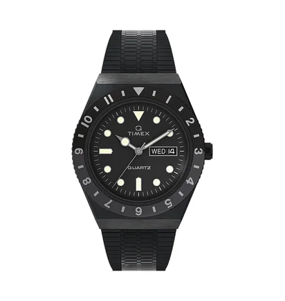 Timex Archive Q Timex Reissue 38mm Stainless Steel Bracelet (Schwarz / Silber)