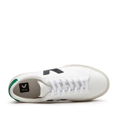 Veja Campo Chromefree Leather (Weiß / Schwarz / Grün)