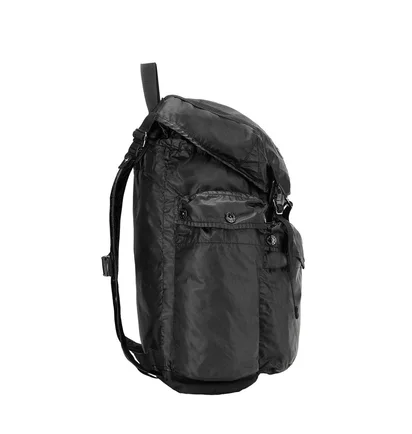 Stone Island Mussola Gommate Canvas Print Backpack (Schwarz)