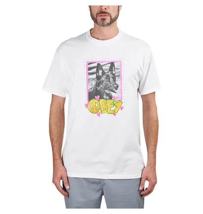 Obey Peace Dog Classic T-Shirt (Weiß)
