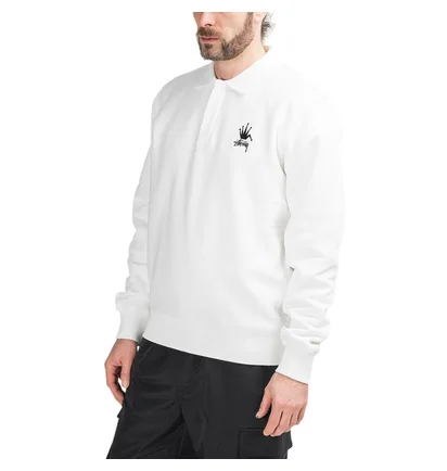 Stüssy Polo Fleece Sweatshirt (Weiß)