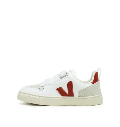 Veja Kids V-10 Velcro CWL (Weiß / Rot)